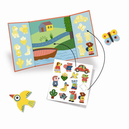 Djeco återanvändbara stickers, Djur