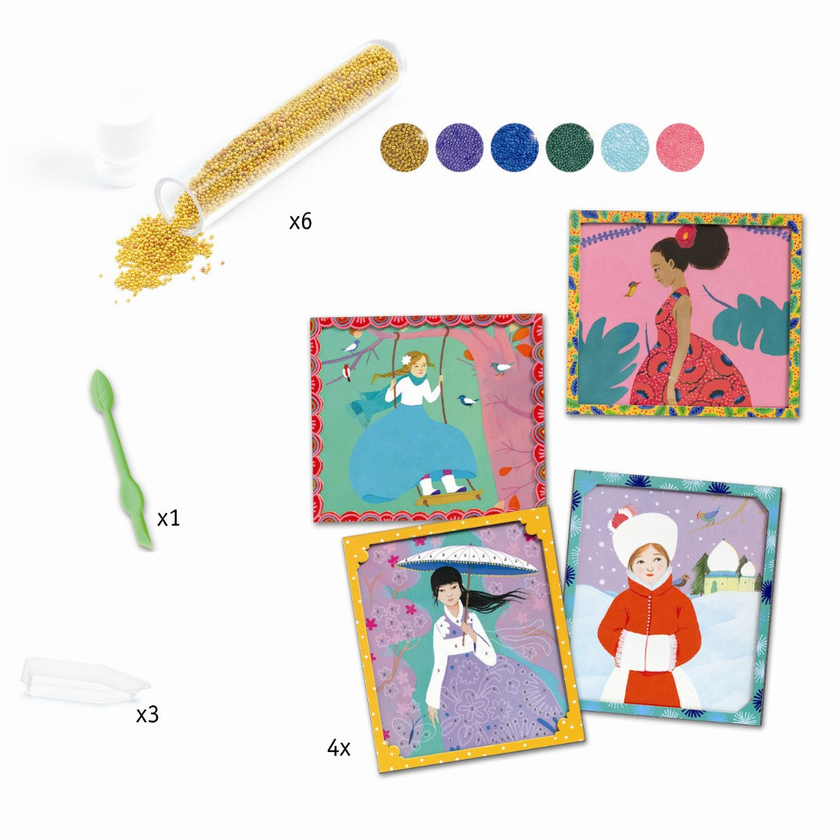 Djeco kreativ ask, Artistic beads - Jorden rundt