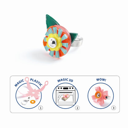 Djeco kreativ låda, Artistic plastic - Fingerring