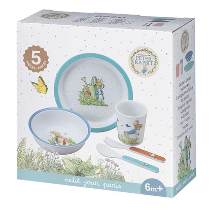 Petit Jour Paris, Peter Kanin barnservis i presentask med 5 delar - Blå