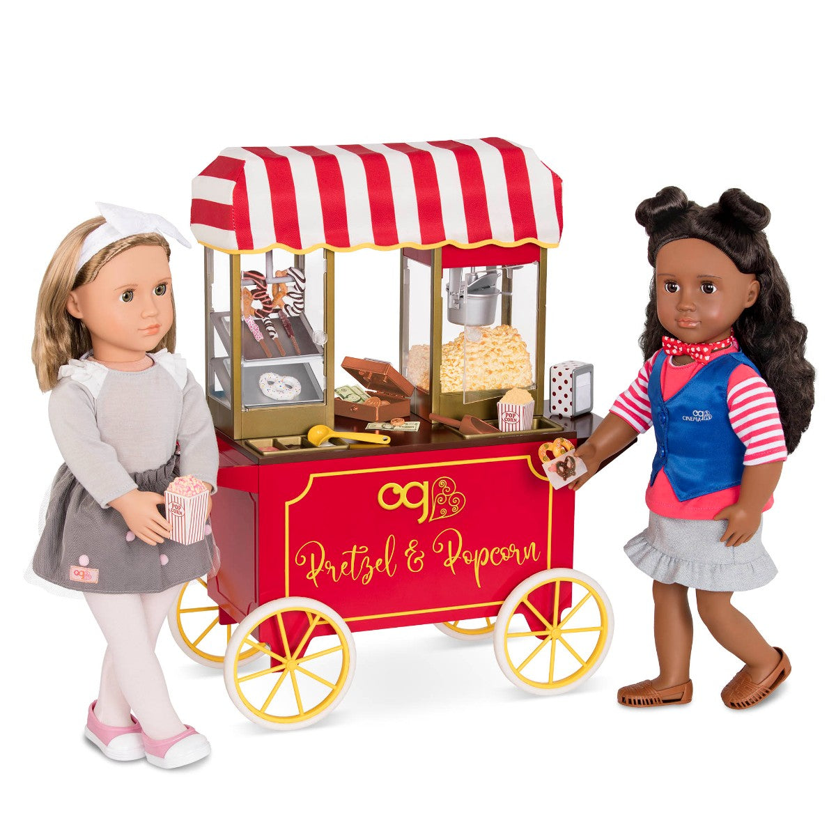Our Generation dukketilbehør, Kringle og popcornvogn