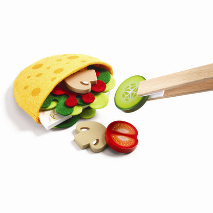 Djeco låtsasmat i ask, Skapa pita bröd