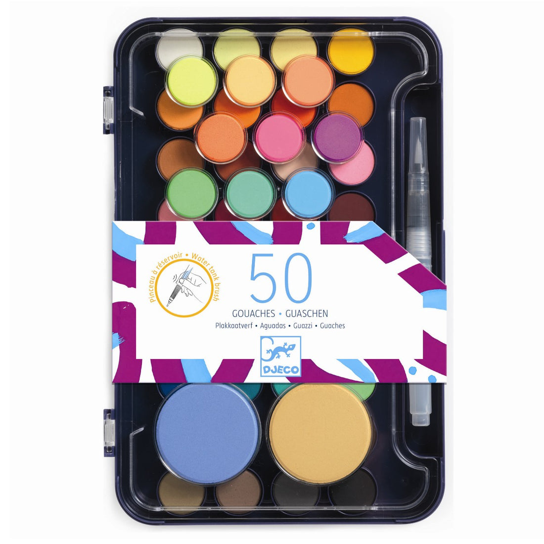 Djeco farvelade m. 50 vandfarver