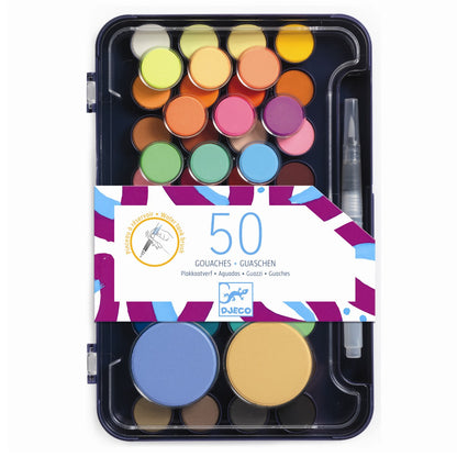 Djeco farvelade m. 50 vandfarver