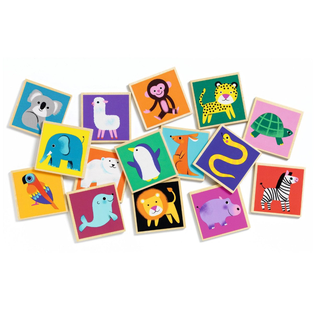 Djeco Trämemory, Vilda djur