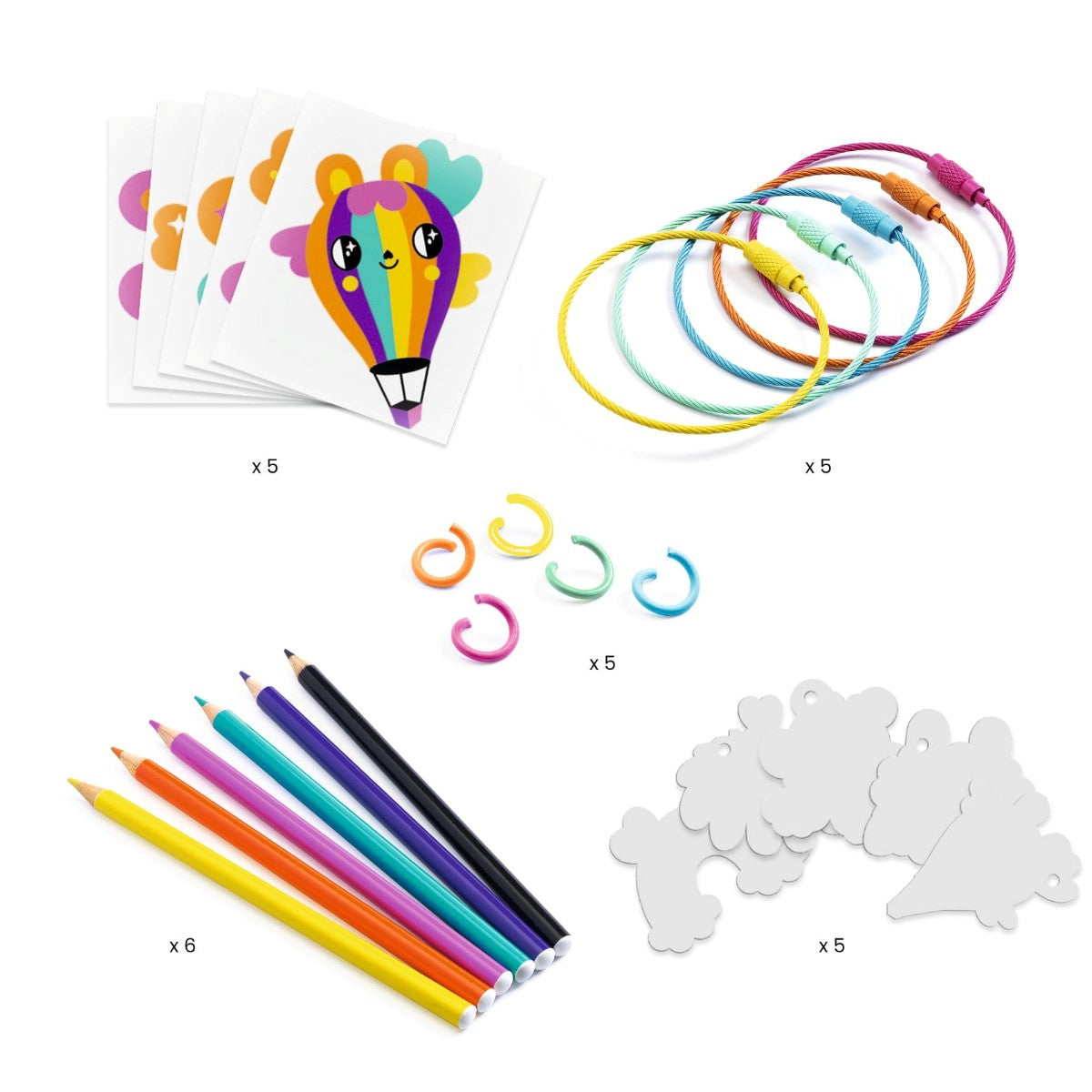 Djeco kreativ låda, Artistic plastic - Kawaii nyckelringar i krympplast