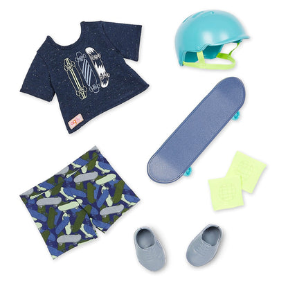 Our Generation docka, Theodore m/ skateboard - 46 cm