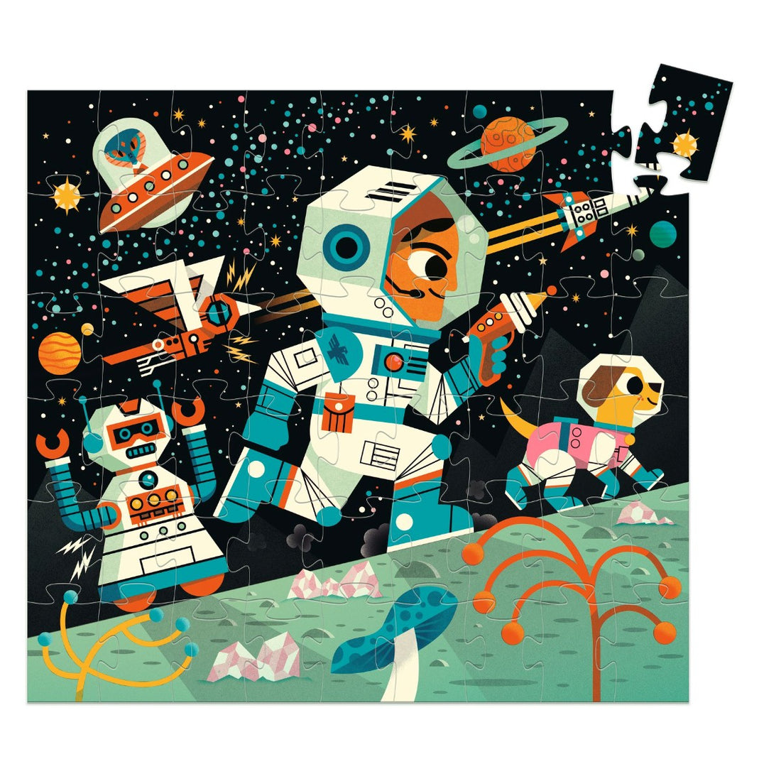 Djeco Silhuettpussel, Rymdstation 54 bitar