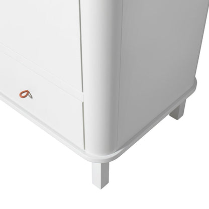 Oliver Furniture Wood-garderob med 3 dörrar, vit - höjd 204 cm