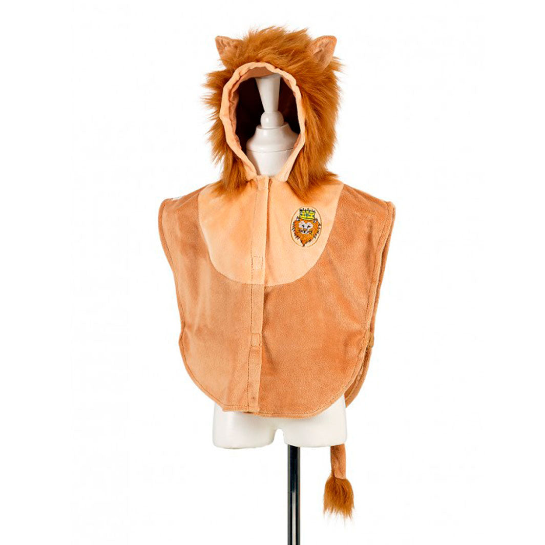 Dyrekostume, løvekappe - str. 92 cm - vist forfra