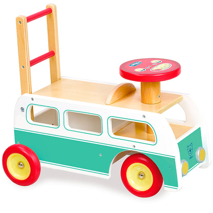 Vilac gåvogn i træ, 2-i-1 - retro bus