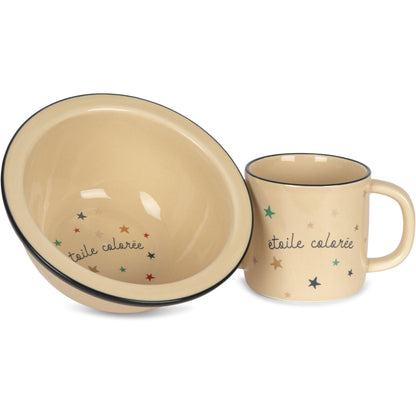 Konges Sløjd Drikkekop og skål i keramik, Etoile coloree