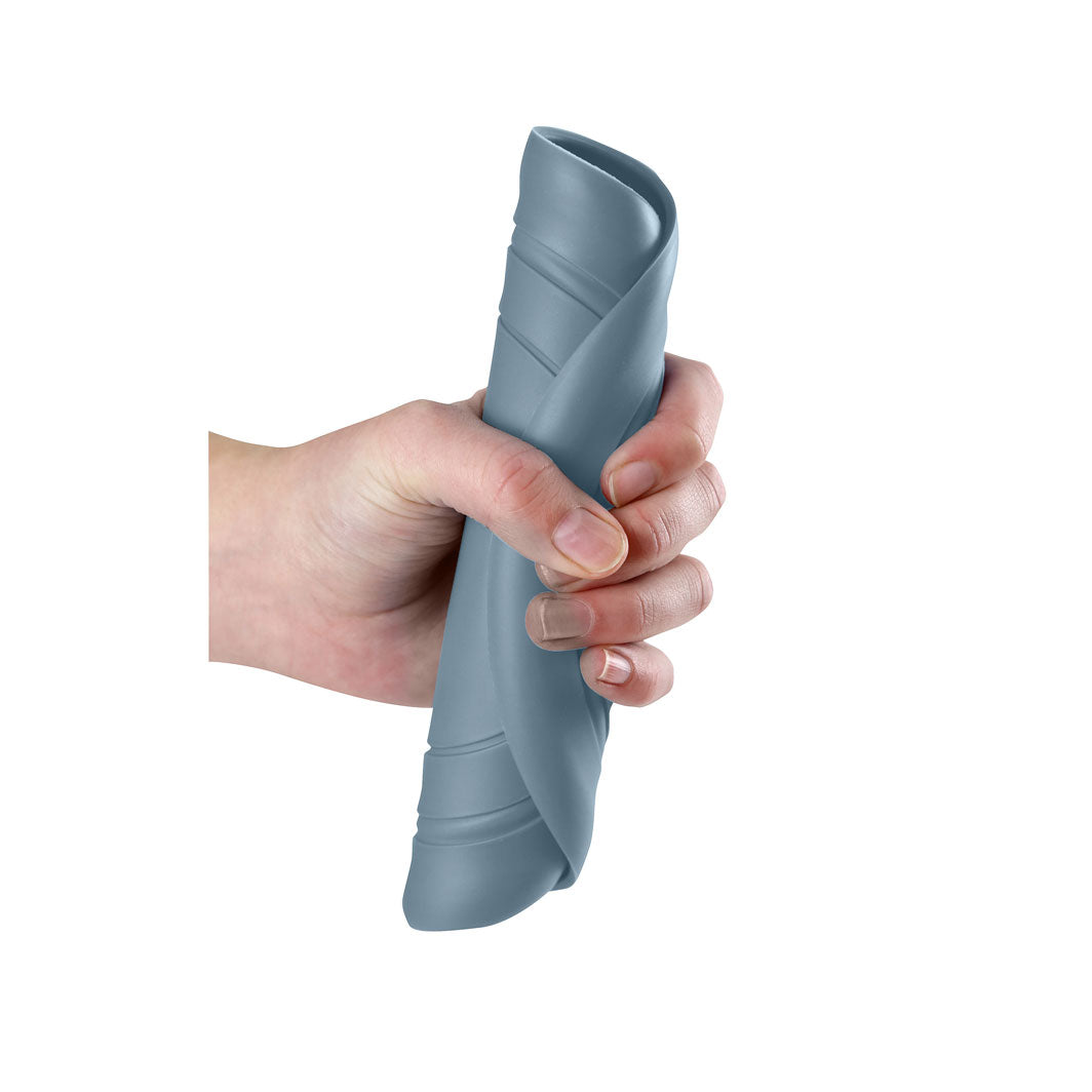 Scrunch-frisbee, duck egg blue - vist rullet sammen