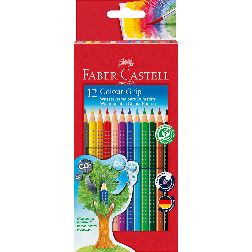 Faber-Castell, 12 stk Grip akvarel farveblyanter