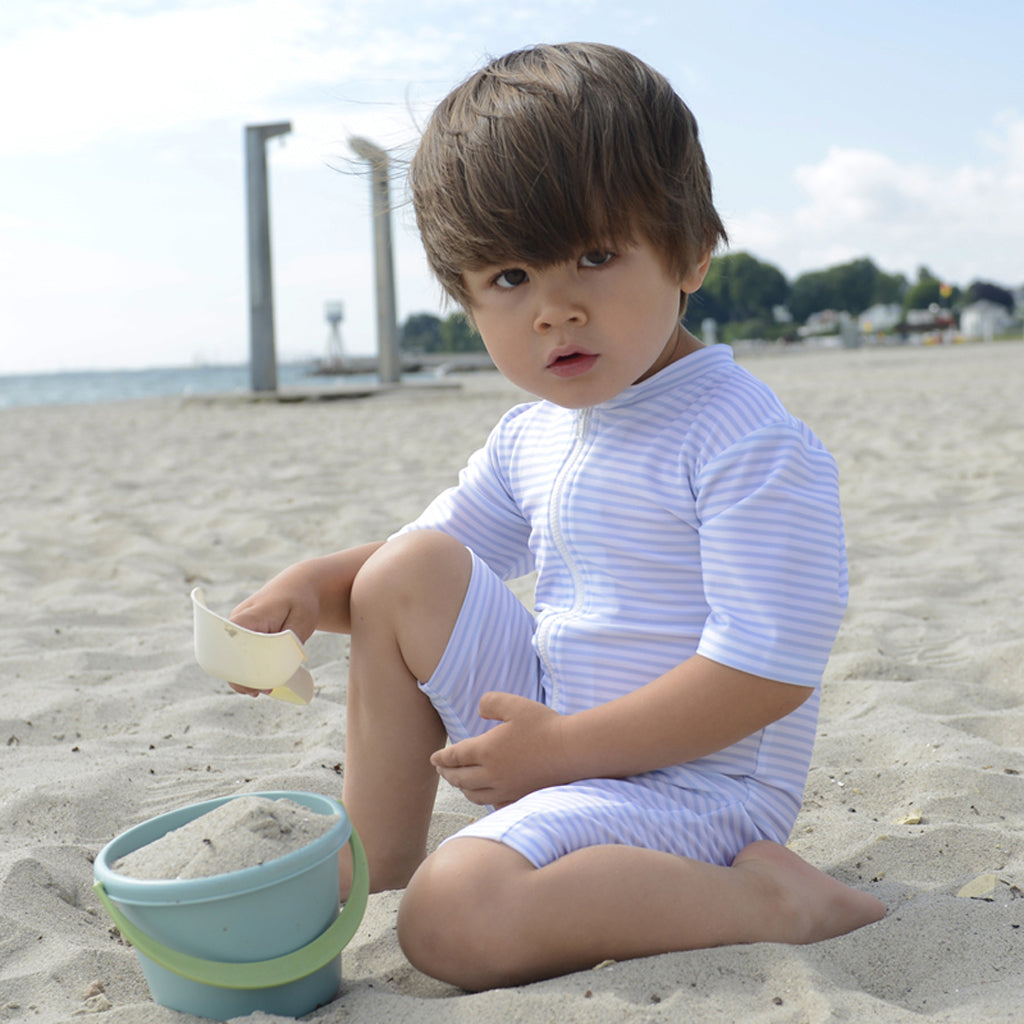 Petit Crabe UV-dräkt med dragkedja, Natsu, Baby blue/white - 0-8 år