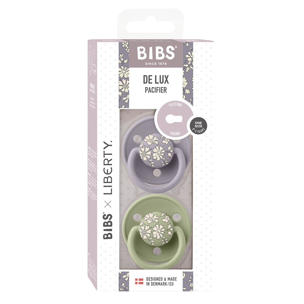 Bibs Liberty De Lux, 2-pack, napp i silikon, str. one-size - Capel - Sage Mix
