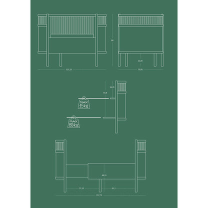 Sebra säng, baby och Jr. - Jetty beige