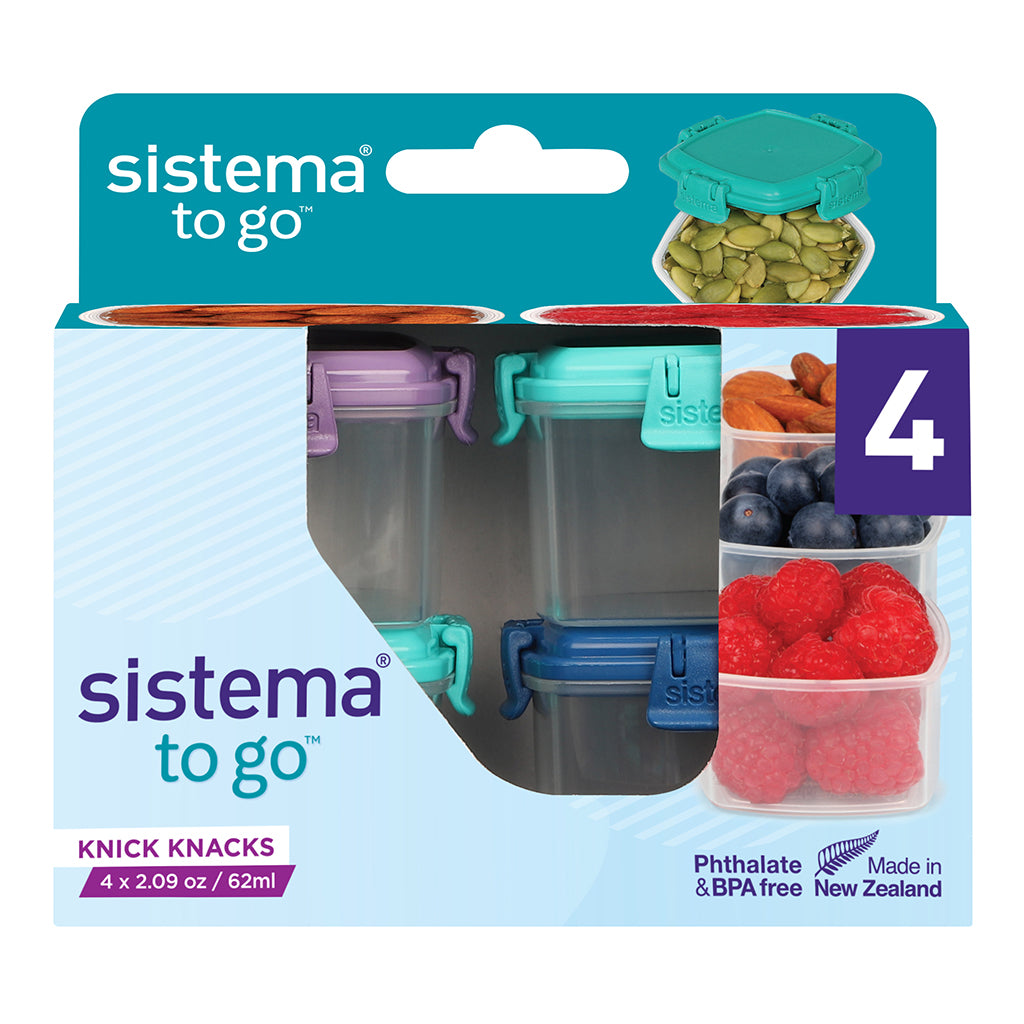 Sistema Mini Snackbötter to go, Knick Knack 62ml - 4-pack