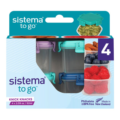 Sistema Mini Snackbötter to go, Knick Knack 62ml - 4-pack