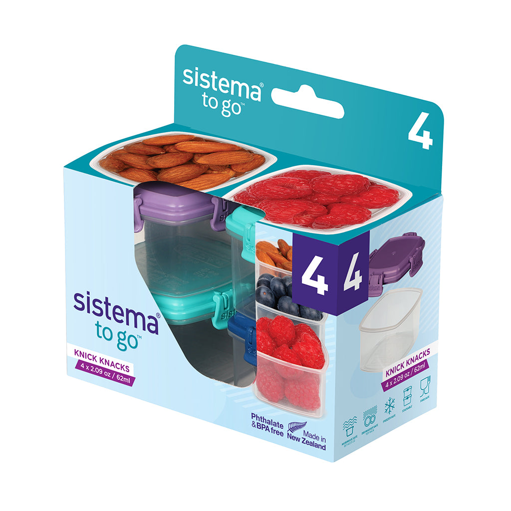 Sistema Mini Snackbötter to go, Knick Knack 62ml - 4-pack