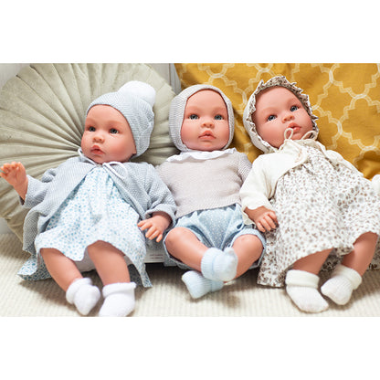 Así Leonora babydukke, 46 cm - Rosa mamelukker och beige blus