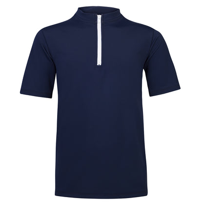 Petit Crabe UV badblus med dragkedja och korta ärmar, Max, blå - 1-10 år