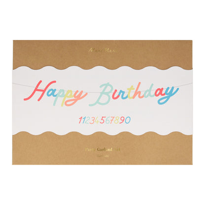 Meri Meri girlang, Happy Birthday, klara färger – 2,7 meter