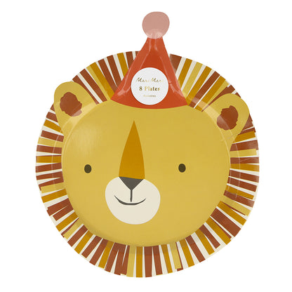 Meri Meri papptallrikar, Dyreparade, stansade - 8 st.