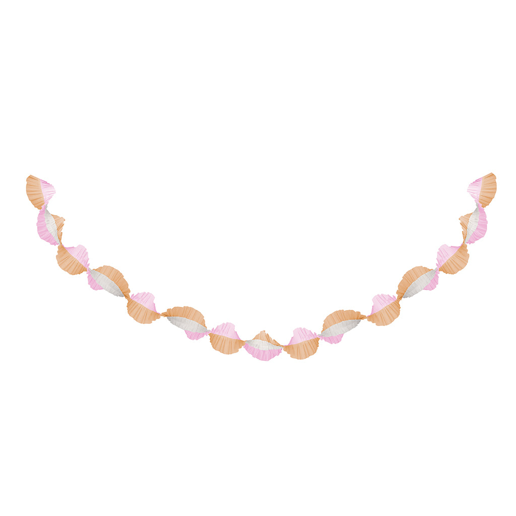 Meri Meri crepepapper med volanger, Rosa och persika – 3 meter