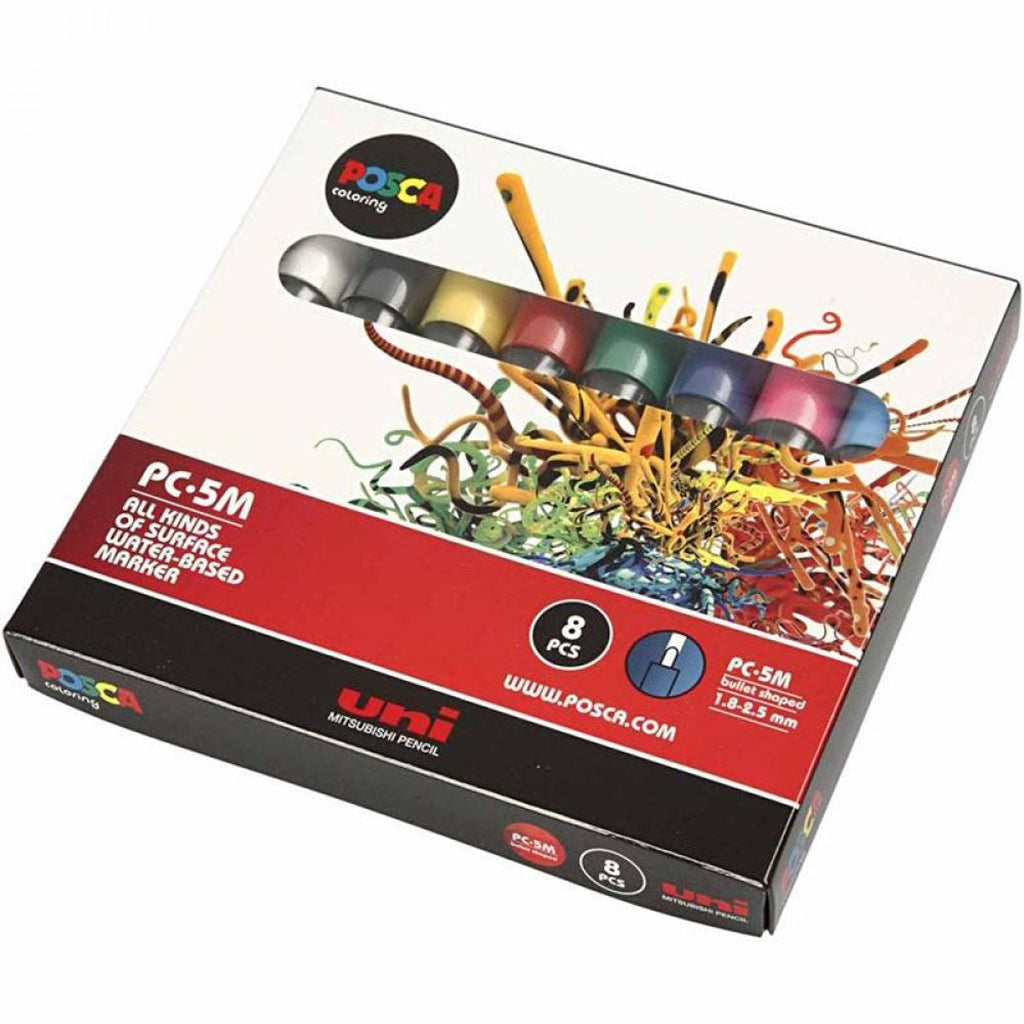Posca tuscher, streg 0.9–1.3 mm – 12 stk. ass farver