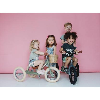 Trybike trehjulig balanscykel, vintage blue med retrolook