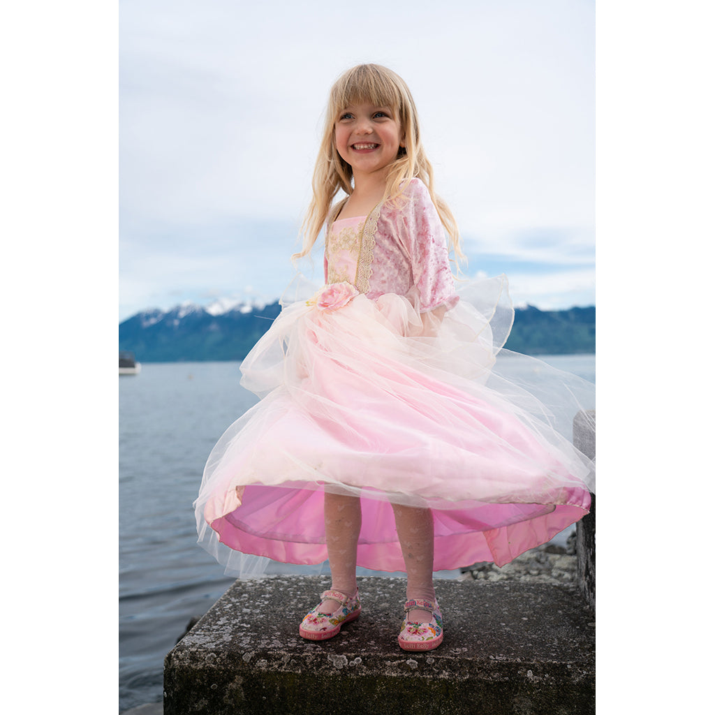 Great Pretenders utklädningskläder, Prinsesseudklædning Pink rose – str. 3-6 år