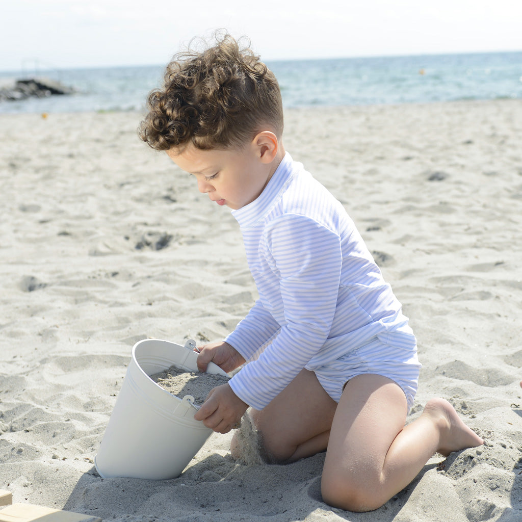 Petit Crabe UV-badtröja, Sydney, Baby blue/White - 0-10 år