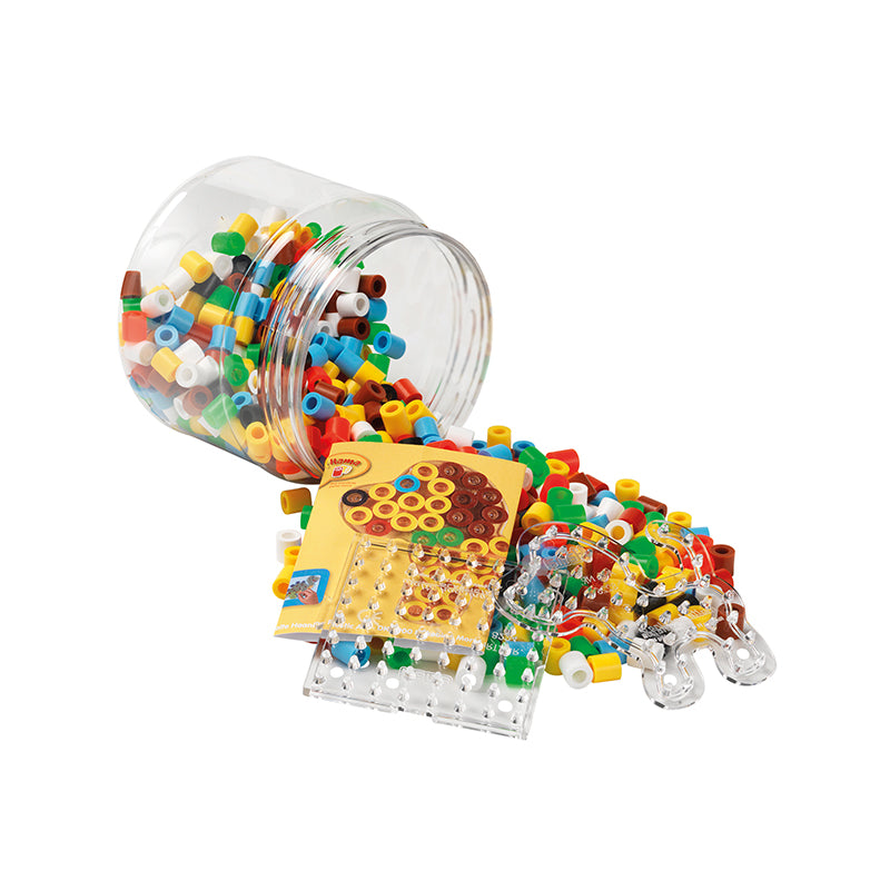 Hama Maxi pärlor och pärlplatta i burk, gul - 400 pärlor