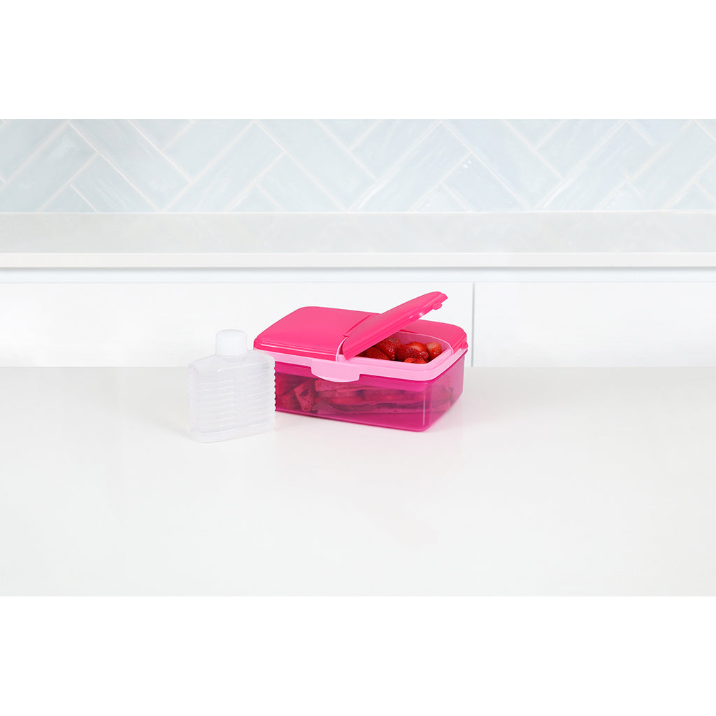 Sistema matlåda och vattenflaska, Slimline Quaddie 1.5 L - Pink