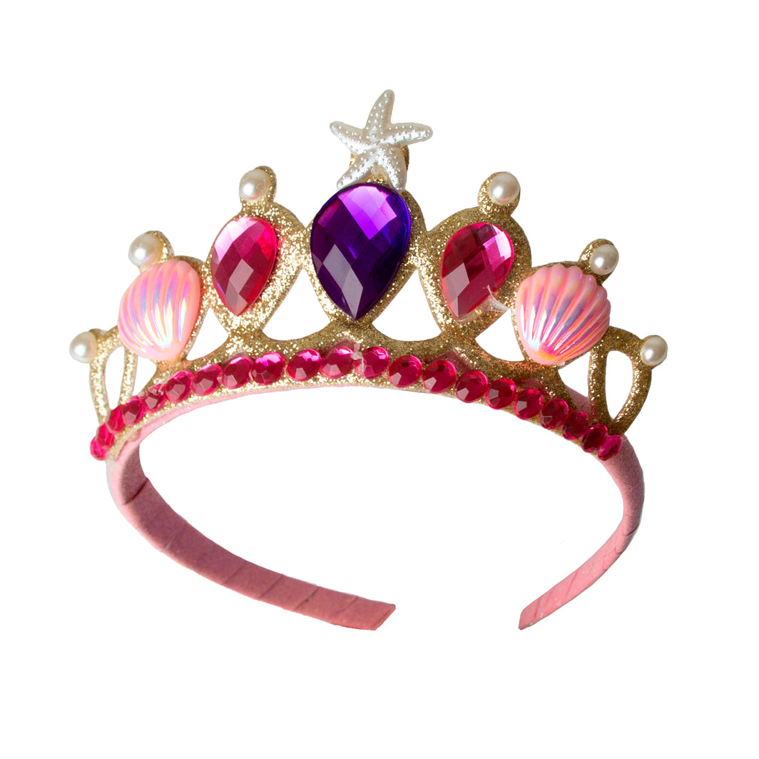 Great Pretenders utklädningskläder, Sjöjungfru kjol och diadem i rosa - Strl. 4-6 år