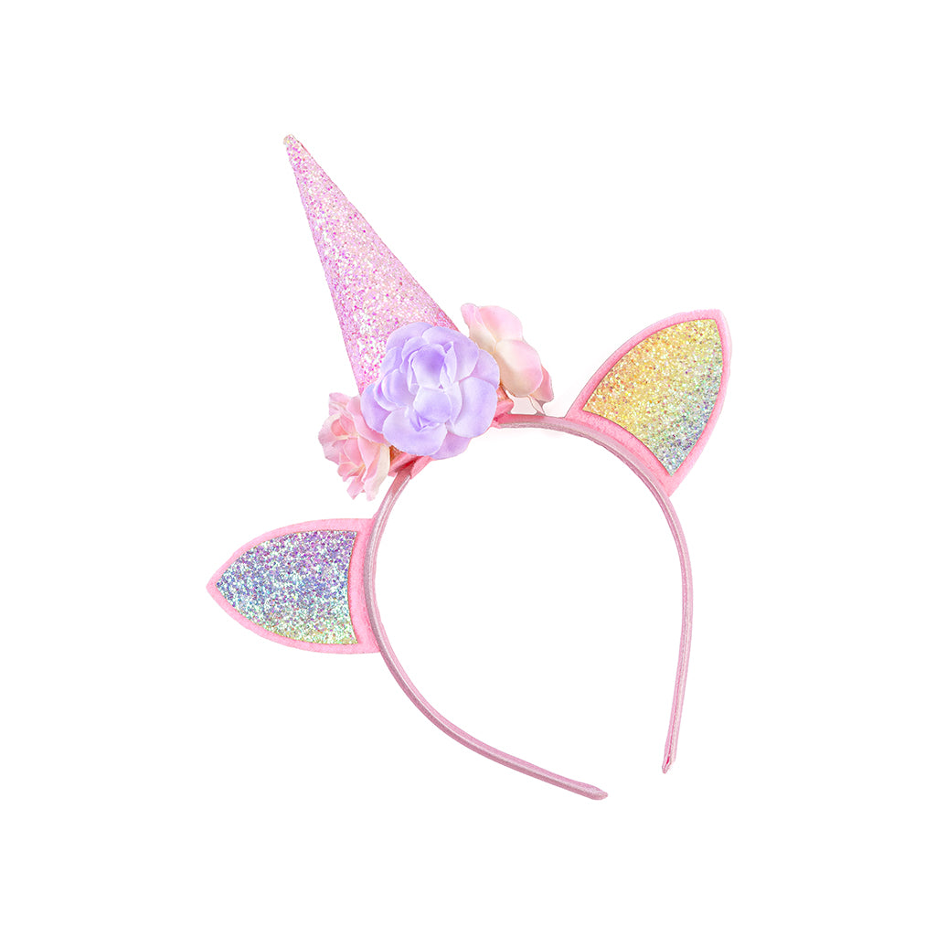 Great Pretenders djurdräkt, enhörningscape och hårband - stl. 4-6 år