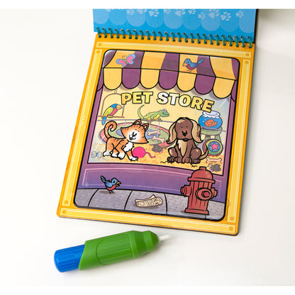 Water-wow, måla med vatten, återanvändbara motiv - djur