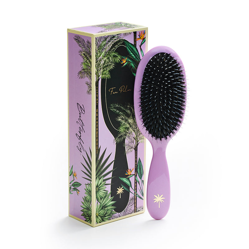 Fan Palm hårbørste, Butterfly - Medium. Luksus hårbørste, et must-have
