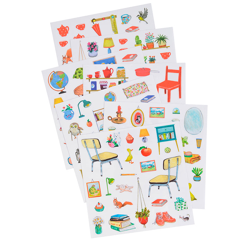 Moulin Roty Målar- och Klistermärkesbok, Trä