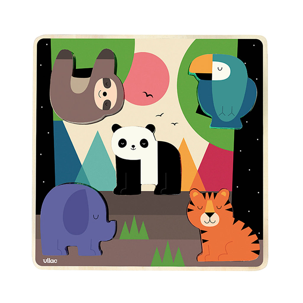 Vilac pussel med ljud, 5 bitar - Djungel av Andy Westface