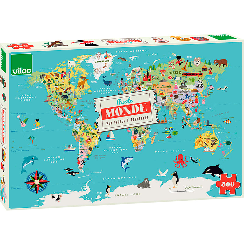 Vilac pussel, Världen - 500 bitar