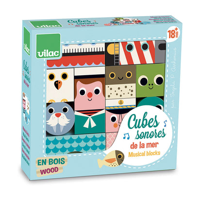 Vilac klodser i træ m. lyd - havet