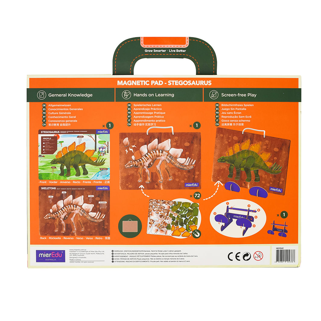 mierEdu, Magnetisk lekplatta/pussel - Stegosaurus