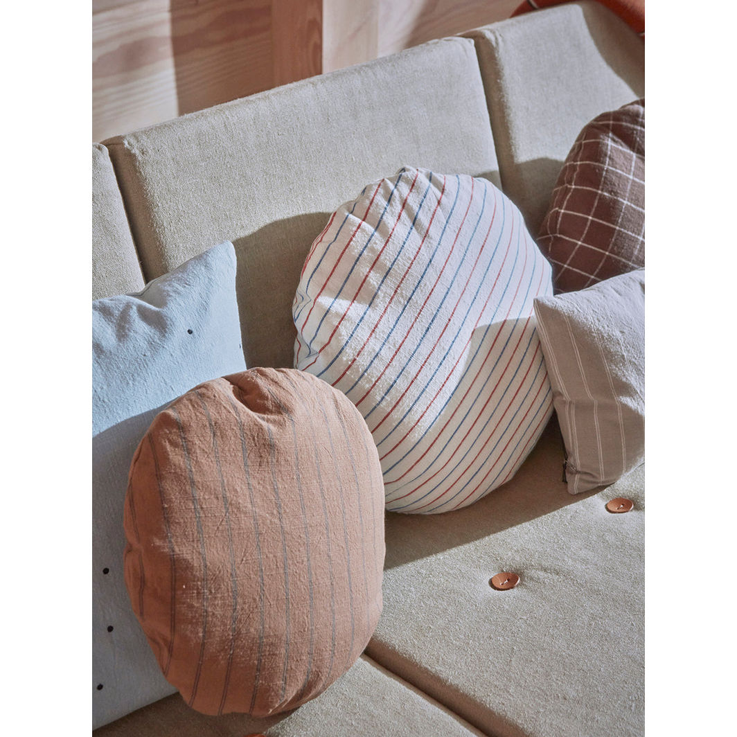 OYOY Kyoto Kudde, Rund - Stor - Blå/Röd