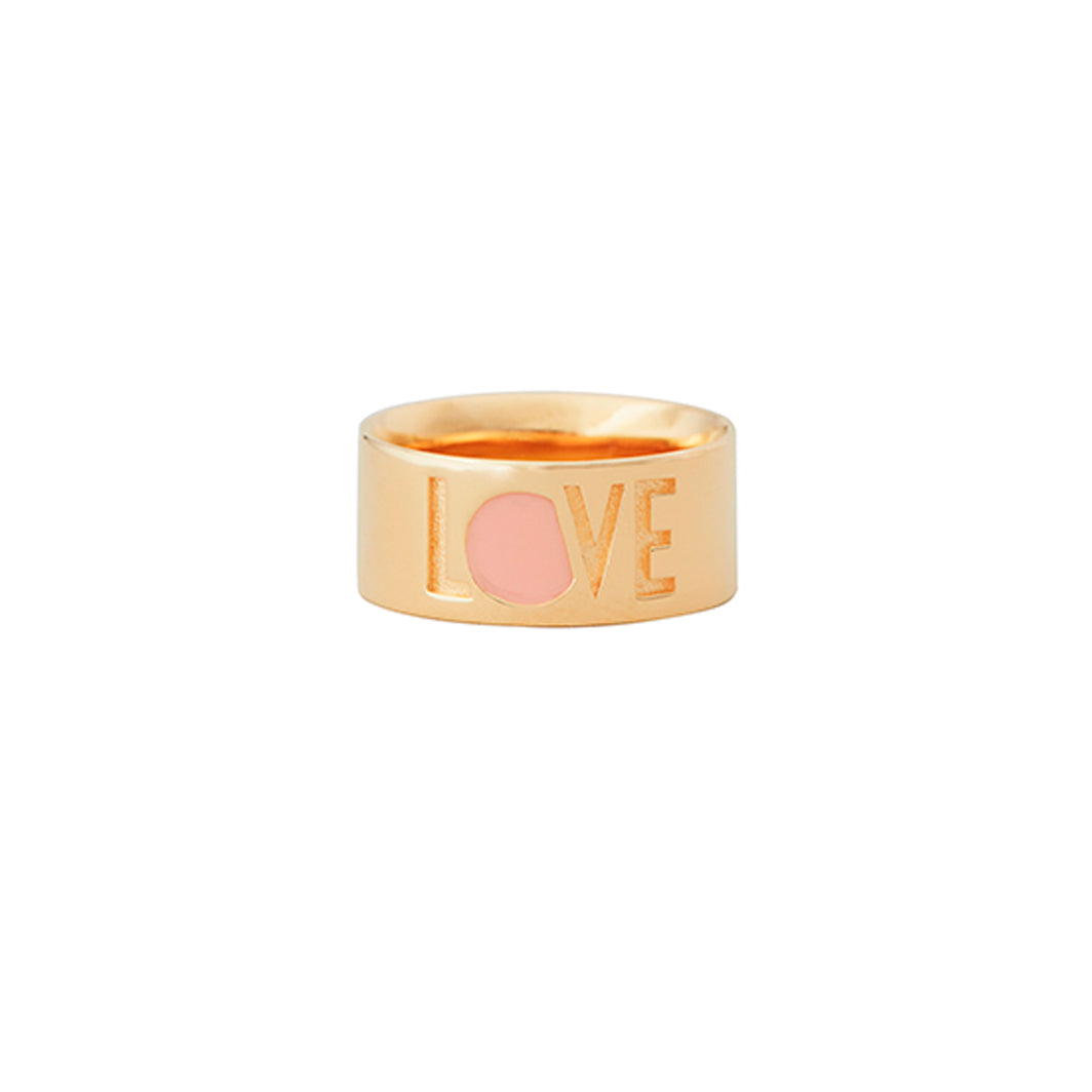 Design Letters Love ring, guld – Nude – storlek 50-56