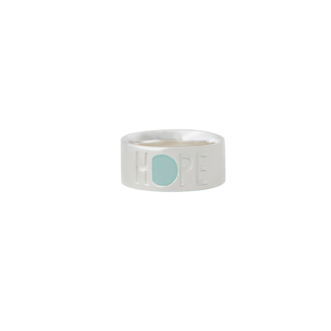 Design Letters Hope ring, silver – Soft green – storlek 50-56