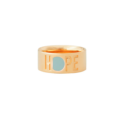 Design Letters Hope ring, guld – Soft green – storlek 50-56