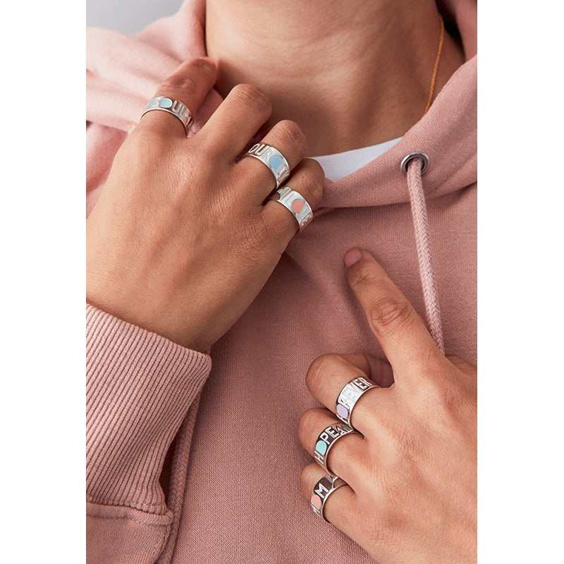 Design Letters Mom ring, silver - Nude - strl. 50-56