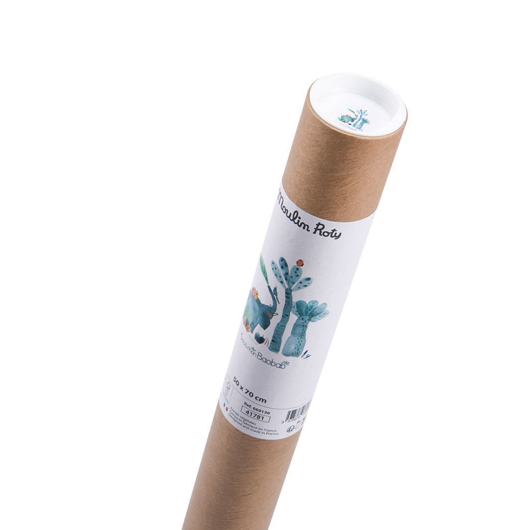 Moulin Roty Affisch, Elefant 50x70 cm - Sous mon Baobab